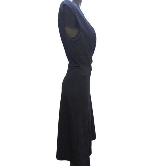 London Times Navy Cap Sleeve Dress Size 12 - Picture 4 of 6